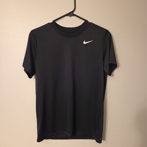 The Nike Tee / Dri-Fit / Short Sleeves / Black with White Swoosh / Size Medium